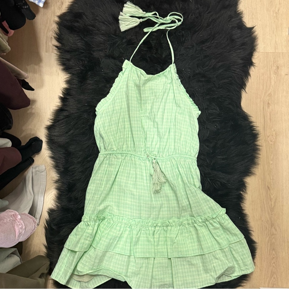 MAJORELLE Mint Checkered Dress
